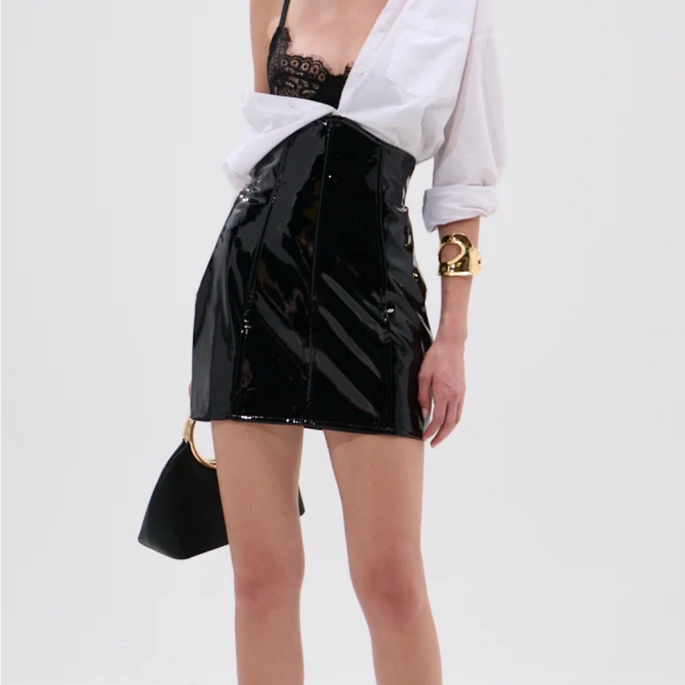 AKIRA Glossy Black Mini Skirt